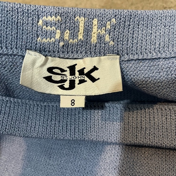 St. John Knit Light Blue Mini Skirt size 8 EUC - Picture 5 of 6